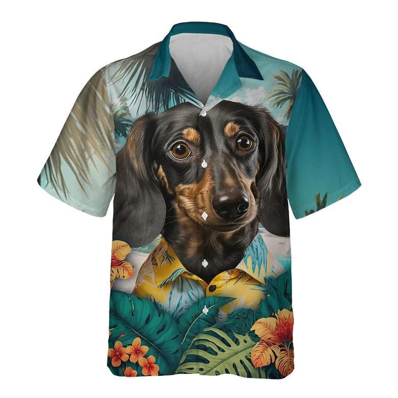 Dachshund Tropical Pattern Hawaiian Shirt , Summer Beach Shirt Gift For Dog Lovers