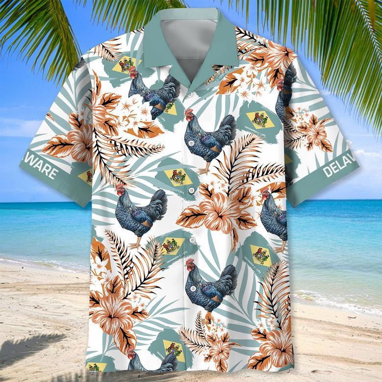 Delaware Proud Hawaiian Shirt for Men, Women, Delaware Tropical Hawaiian Summer Beach Shirt