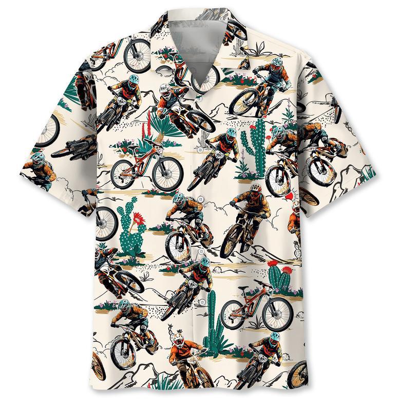 Desert Mountain Bike Racing Hawaiian Shirt for Men