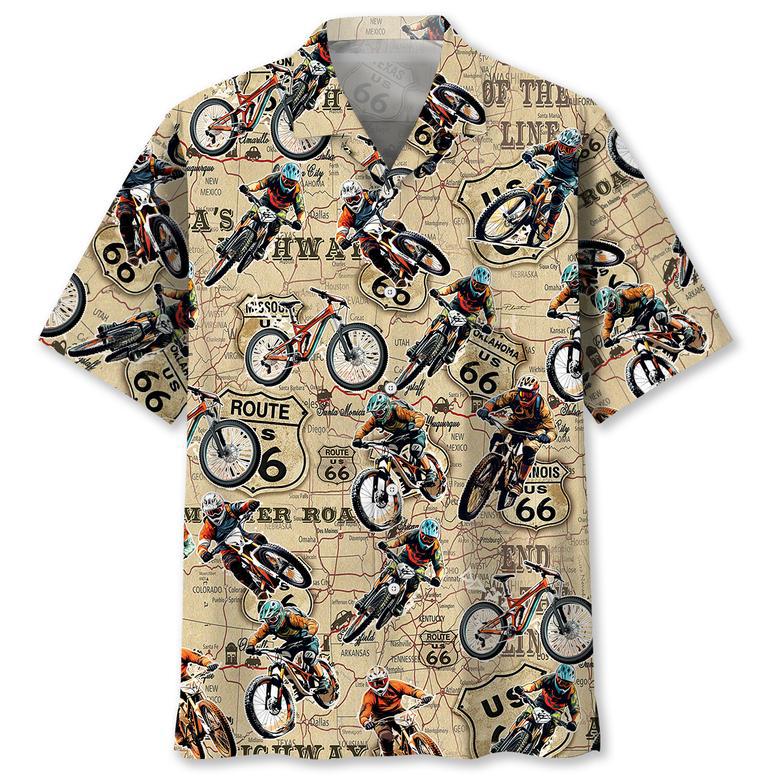 Desert Mountain Bike Racing Hawaiian Shirt for Men