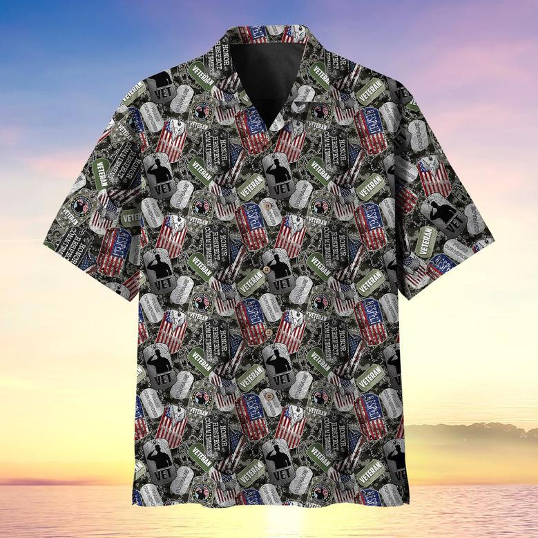 Dog Tag Pattern US Veteran MultiService Hawaii Shirt