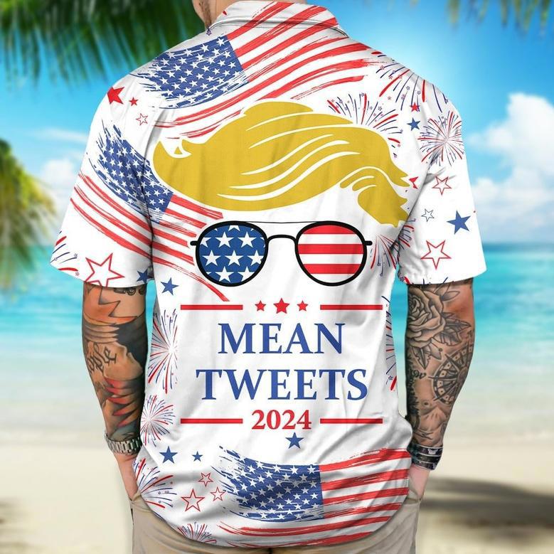 Donald Trump Mean Tweets 2024 Hawaiian Shirt, Trump 2024 Hawaii Shirt For Fans, Trump Lovers Gift