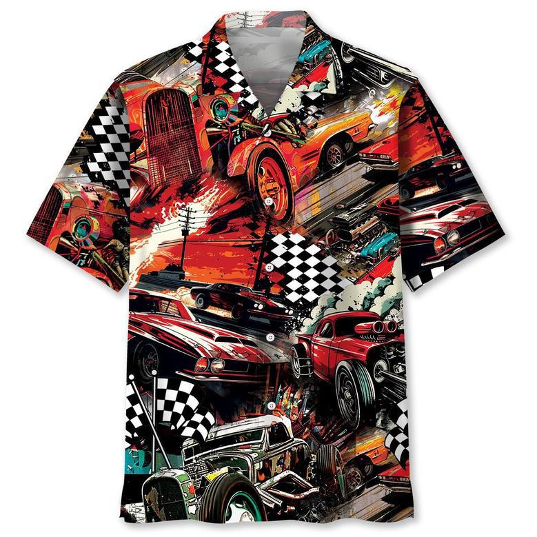 Drag Racing Engine Hawaiian Shirt for Racing Engine Lovers, Racer Hawaiian Shirt