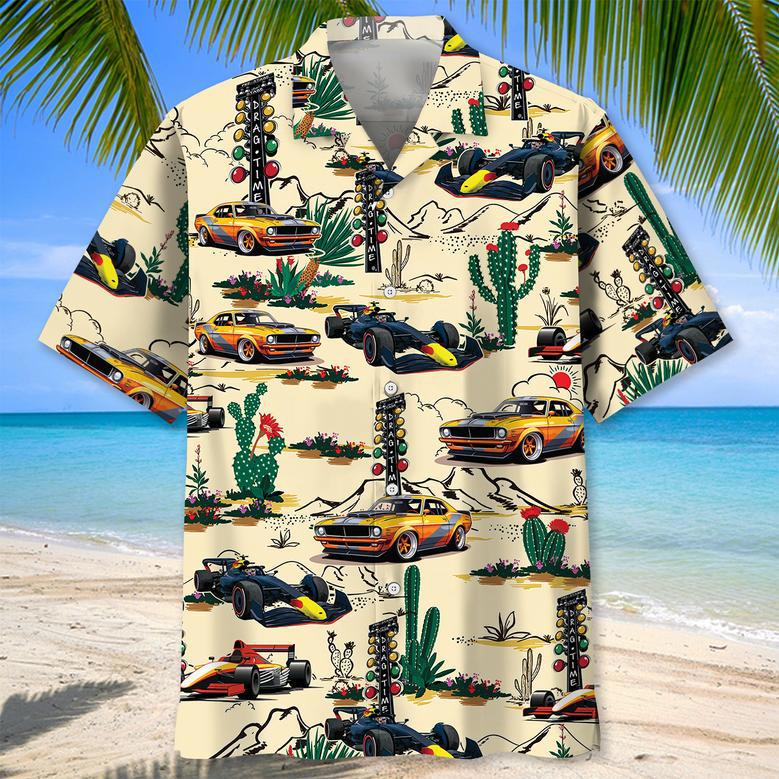 Drag Racing Engine Hawaiian Shirt for Racing Engine Lovers, Racer Hawaiian Shirt