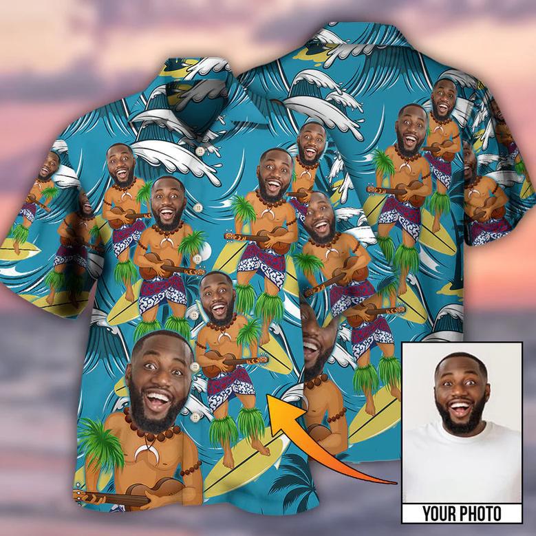 Face Aloha Surf Trip Custom Photo Hawaiian Shirt, Custom Face Funny Shirt, Idea Gift Shirt for Men in Summer