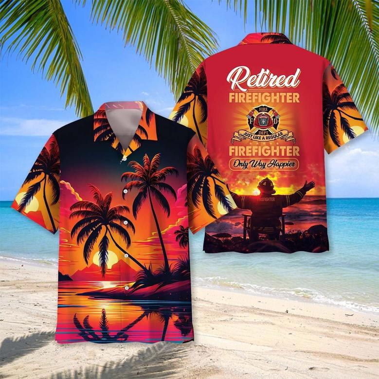 Firefighter Retirement Hawaiian Shirt for Men, Dad, Husband, Retirement Fireman