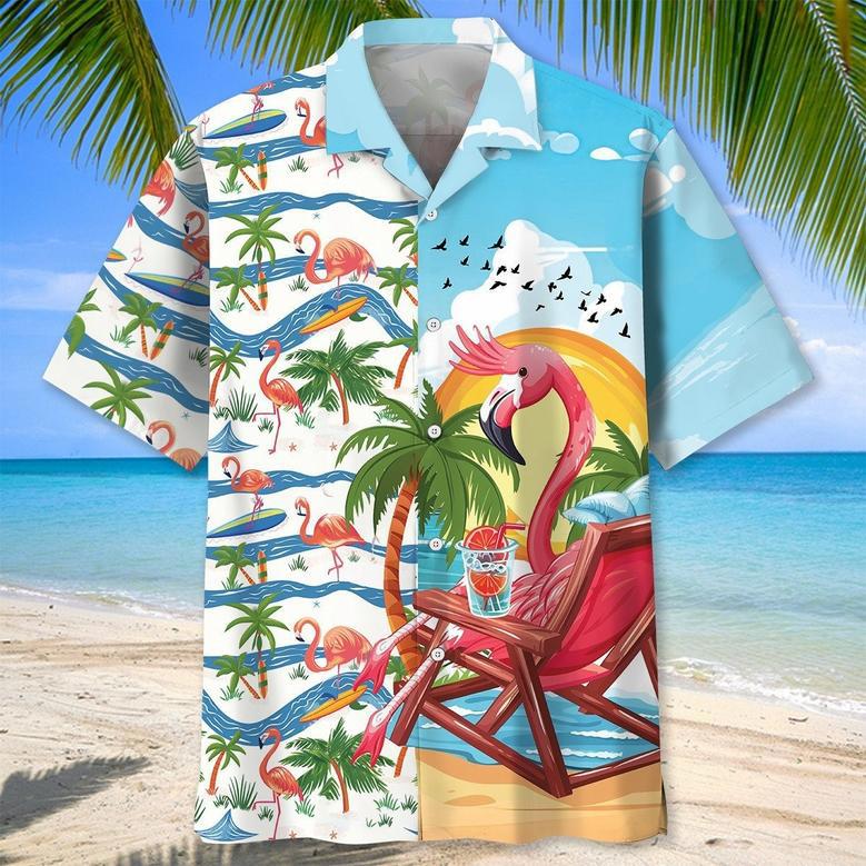 Flamingo Pink Ice Cream Hawaiian Shirt for Men, Women Summer Aloha Hawaiian Shirt