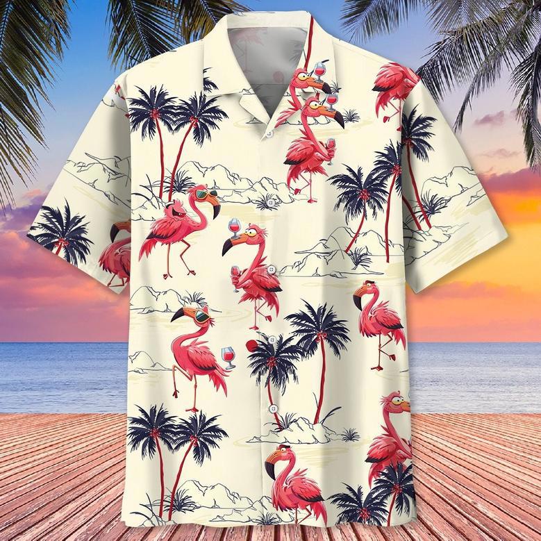 Flamingo US Flag Hawaiian Shirt for Men, Women, of July Flamingo Hawaiian Shirt