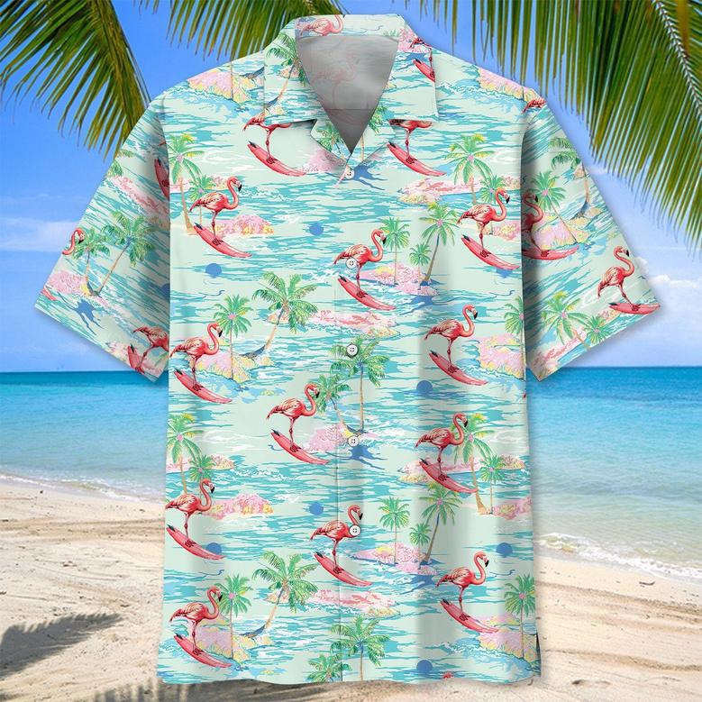 Flamingo US Flag Hawaiian Shirt for Men, Women, of July Flamingo Hawaiian Shirt