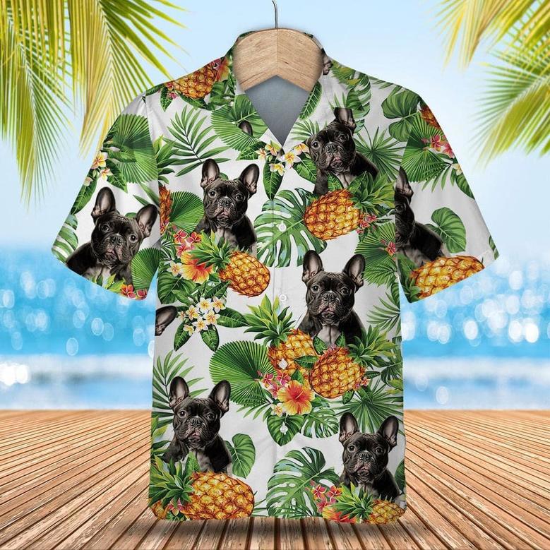 French Bulldog Tropical Pattern Hawaiian Shirt , Summer Beach Shirt Gift For Dog Lovers