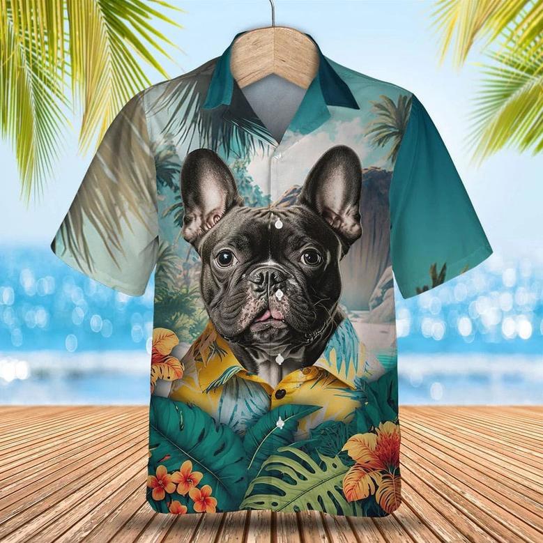 French Bulldog Tropical Pattern Hawaiian Shirt , Summer Beach Shirt Gift For Dog Lovers