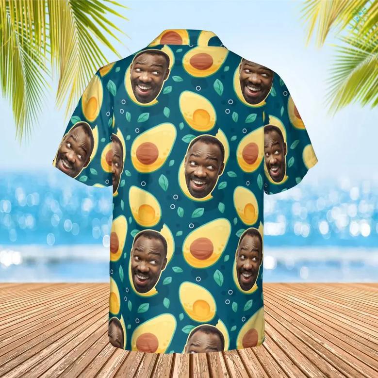 Funny Avocado Hawaiian Custom Face Image Summer Shirt Beach Hawaiian Shirt, Hawaiian Shirt for Men, Women