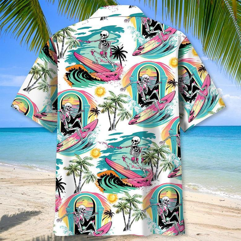 Funny Bear Surfing Hawaiian Shirt Beach Tropical Aloha Surfing Hawaiian Shirt for Men, Husband