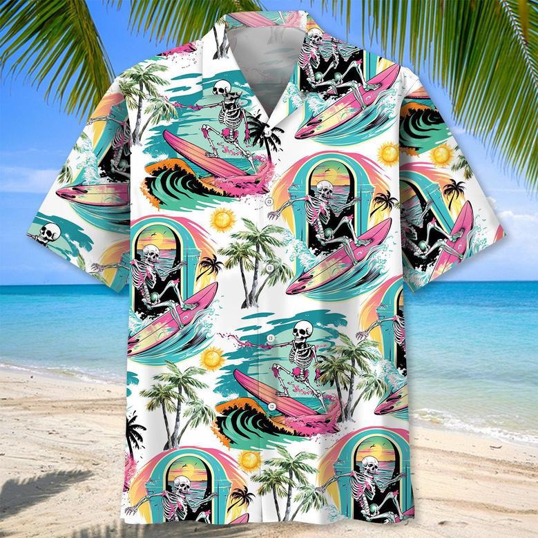 Funny Bear Surfing Hawaiian Shirt Beach Tropical Aloha Surfing Hawaiian Shirt for Men, Husband