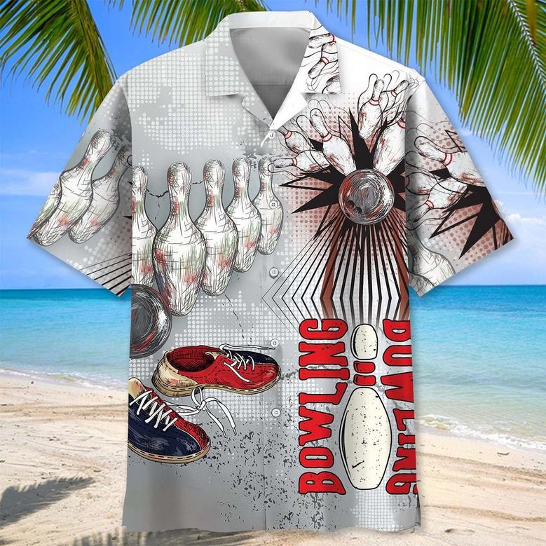 Funny Bowling Neon Hawaiian Shirt for Men, Women, Bowling Lovers, Bowling Team Gift