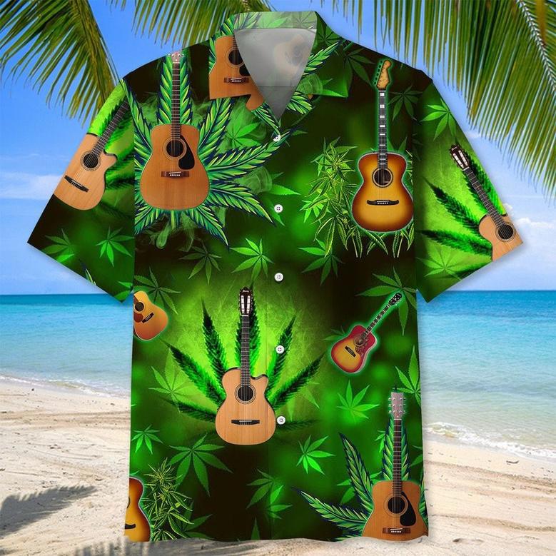 Funny Cactus Guitar Hawaiian Shirt for Men, Guitar Lovers, Guitar Players Hawaiian Shirt