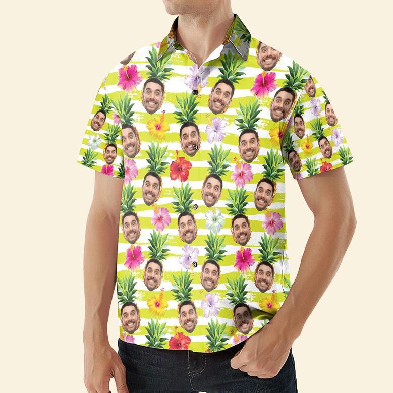 Funny Custom Face With Pineapple Personalized Hawaiian Shirt