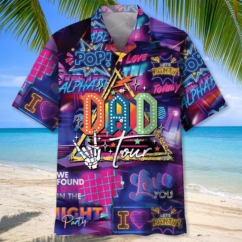 Funny Dad Tour Colorful Hawaiian Shirt for Men, Daddy, Father Summer Beach Shirt