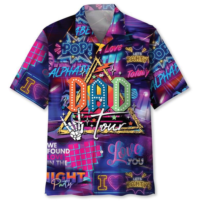 Funny Dad Tour Colorful Hawaiian Shirt for Men, Daddy, Father Summer Beach Shirt