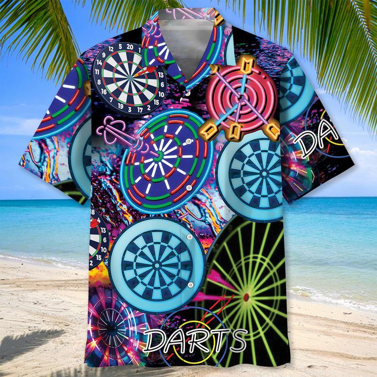 Funny Dart Skull Hawaiian Shirt for Men, Women, Dart Lovers, Summer Dart Shirt