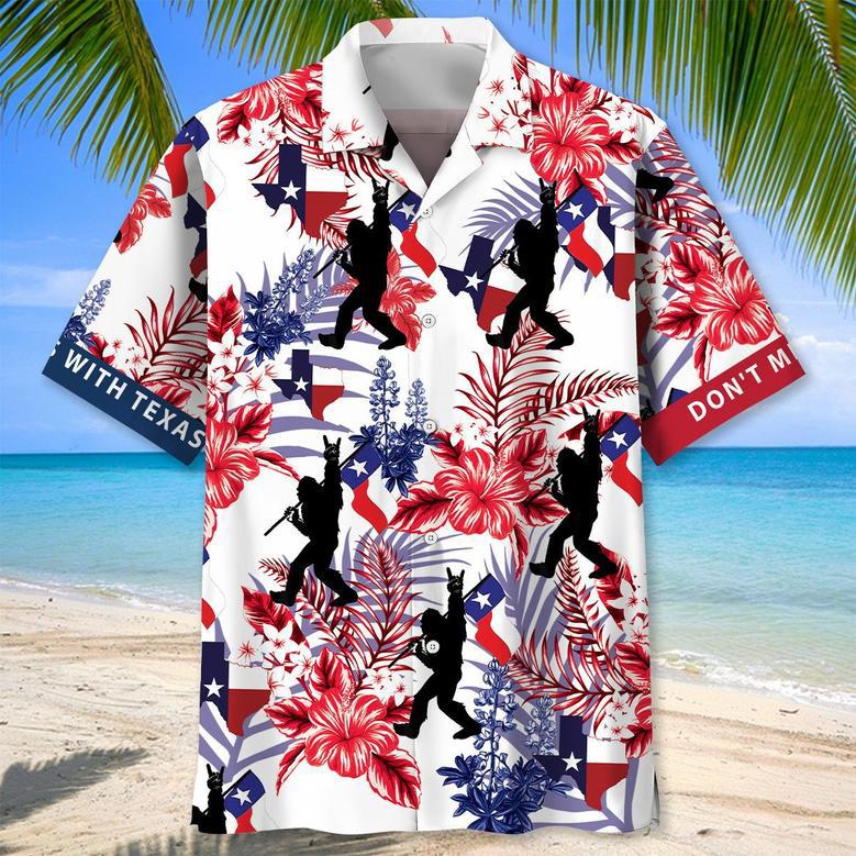 Funny Don't Mess With Texas Tropical Hawaiian Shirt for Men, Women