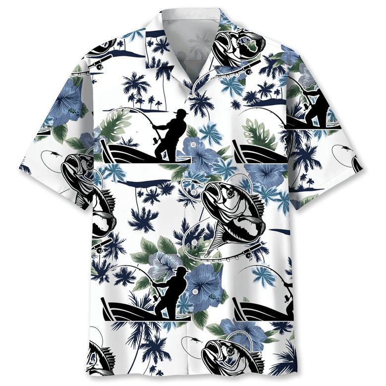 Funny Fishing Born to Fish Forced To Work Tropical Hawaiian Shirt for Men, Fishing Lovers