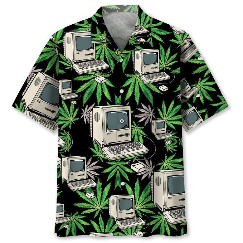 Funny Retro Computer Hawaiian Shirt for Men IT, Coder, Computer Lovers