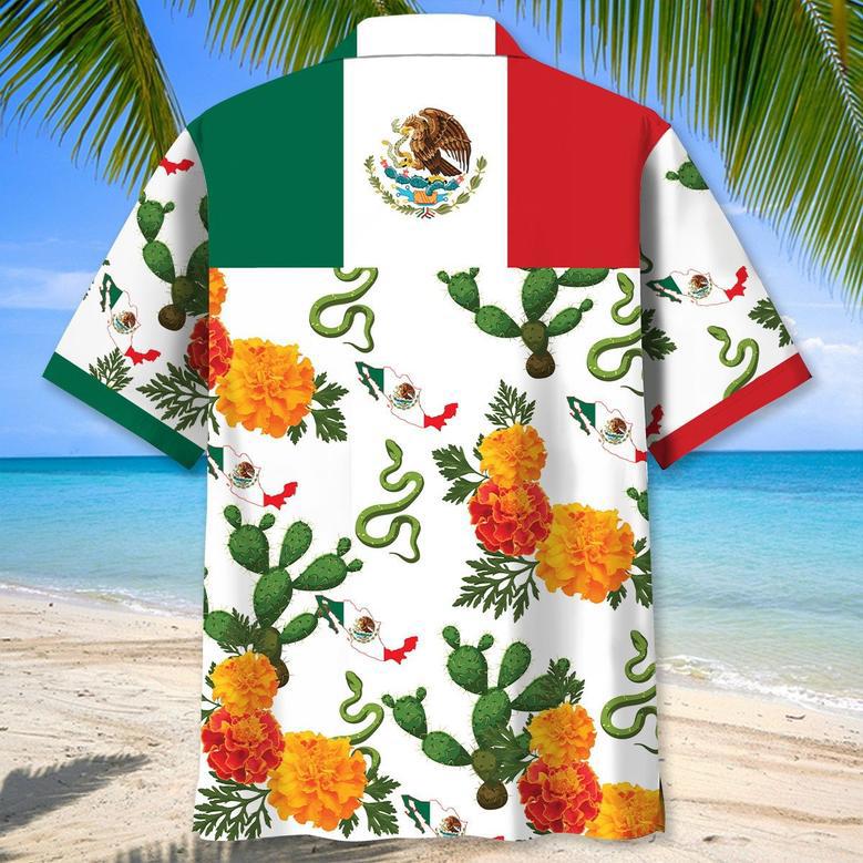 Funny Viva Mexico Skull Hawaiian Shirt, Cactus Mexico Aztecs Hawaiian Shirt Summer Vibes for Mexican