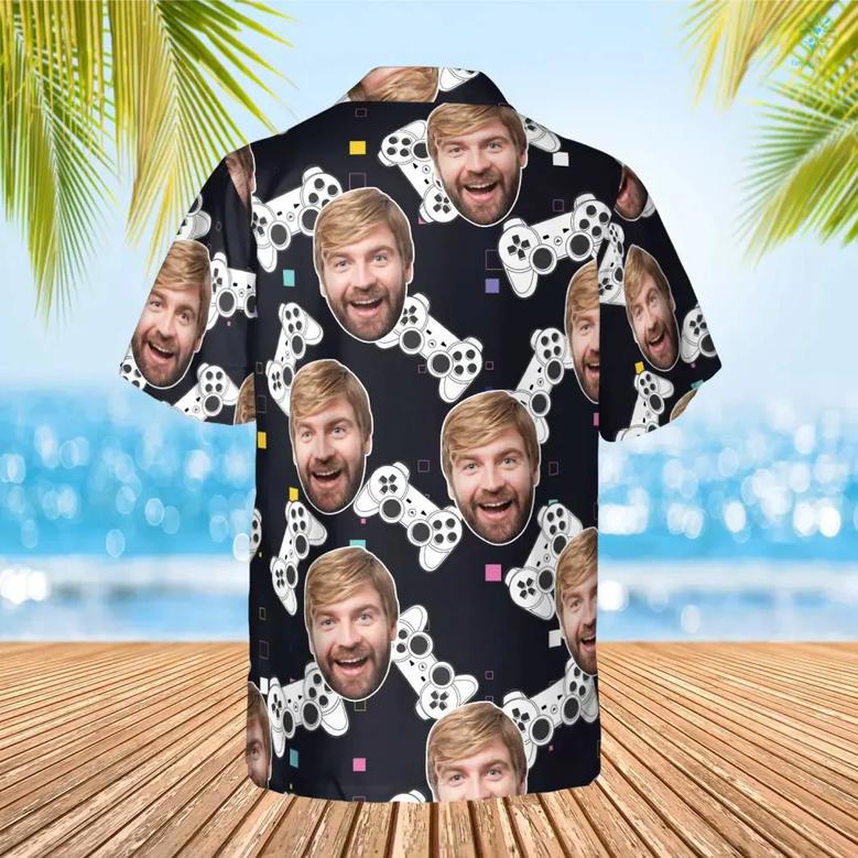 Gaming Hawaiian Funny Custom Image Summer Shirt Beach Hawaiian Casual Button Down Short Sleeve Hawaiian Shirt, Gift for Him