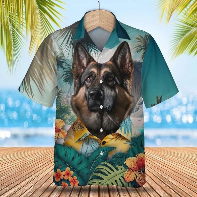 German Shepherd Summer Unisex Hawaiian Shirt , Dog Lovers Hawaii Shirt Gift