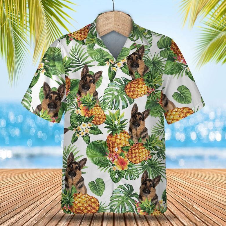 German Shepherd Tropical Pattern Hawaiian Shirt , Summer Beach Shirt Gift For Dog Lovers