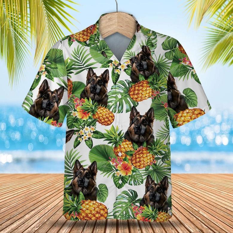 German Shepherd Tropical Pattern Hawaiian Shirt , Summer Beach Shirt Gift For Dog Lovers