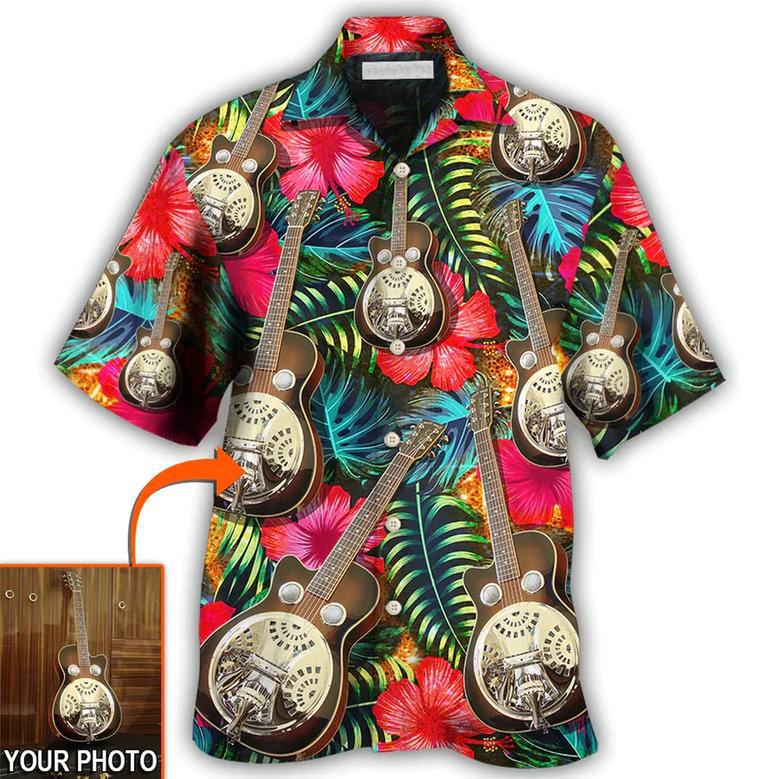 Guitar Various Style Tropical Custom Photo Hawaiian Shirt, Personalized Your Guitar Photo