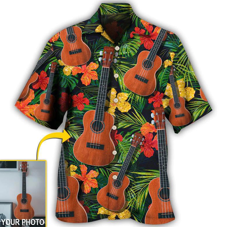 Guitar Various Style Tropical Custom Photo Hawaiian Shirt, Personalized Your Guitar Photo