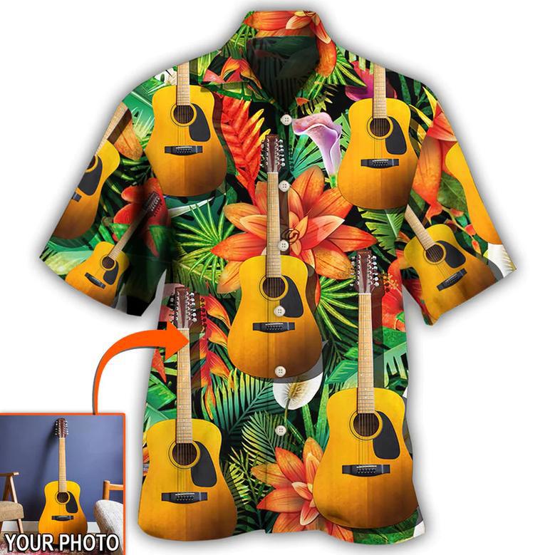 Guitar Various Style Tropical Custom Photo Hawaiian Shirt, Personalized Your Guitar Photo