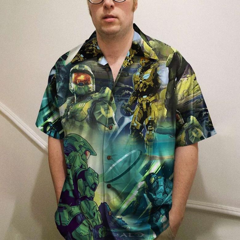 Halo Infinite Science-Fiction Artwork Hawaiian Shirt, Aloha Shirt