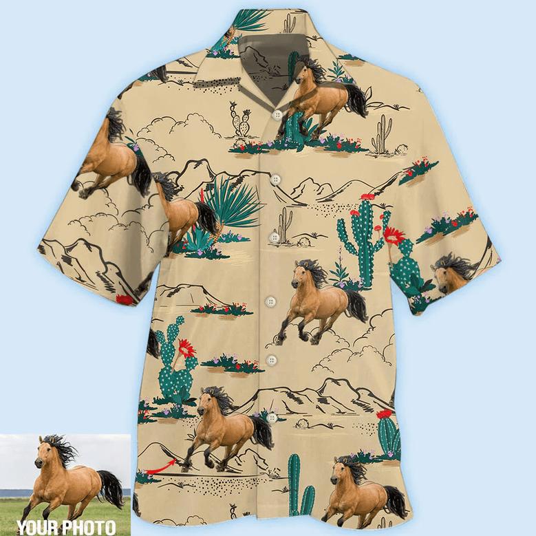 Horse Desert Custom Photo Hawaiian shirt, All Over Print Hawaiian Shirt, Horse Shirt