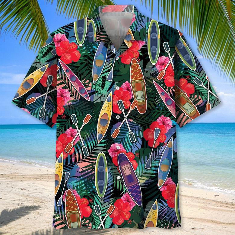 Kayak Summer Hawaiian Shirt for Men, Women, Summer Family Kayak Hawaiian Shirt