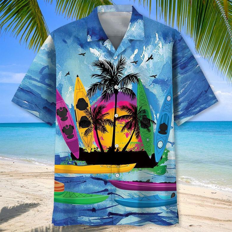 Kayak Tropical Aloha Hawaiian Shirt for Men, Women, Summer Family Kayak Hawaiian Shirt