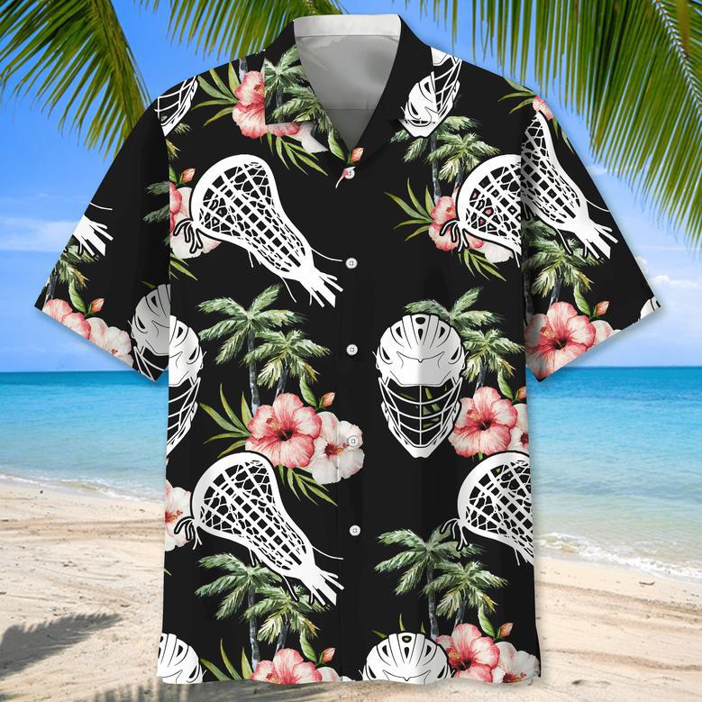 Lacrosse Blue Nature Hawaiian Shirt for Men, Women, Summer Lacrosse Team Gift