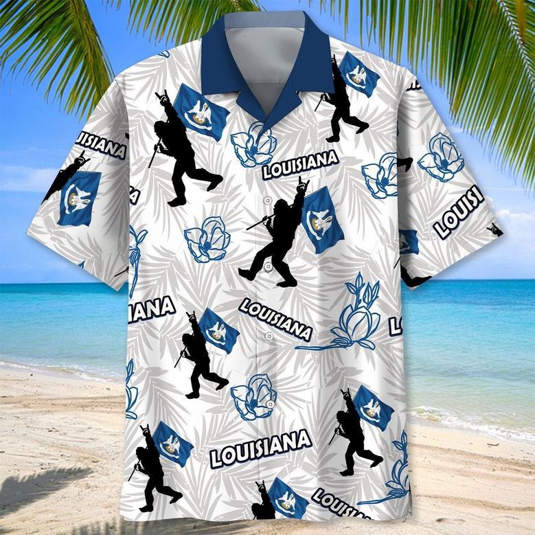 Louisiana Bigfoot Hawaiian Shirt for Men, Women, Louisiana Proud Summer Beach Shirt