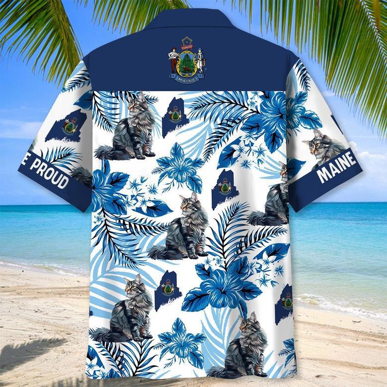 Maine State Proud Hawaiian Shirt for Men, Women, Maine State Flag Hawaiian Summer Beach Shirt