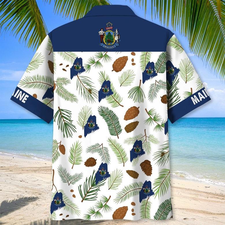 Maine State Proud Hawaiian Shirt for Men, Women, Maine State Flag Hawaiian Summer Beach Shirt