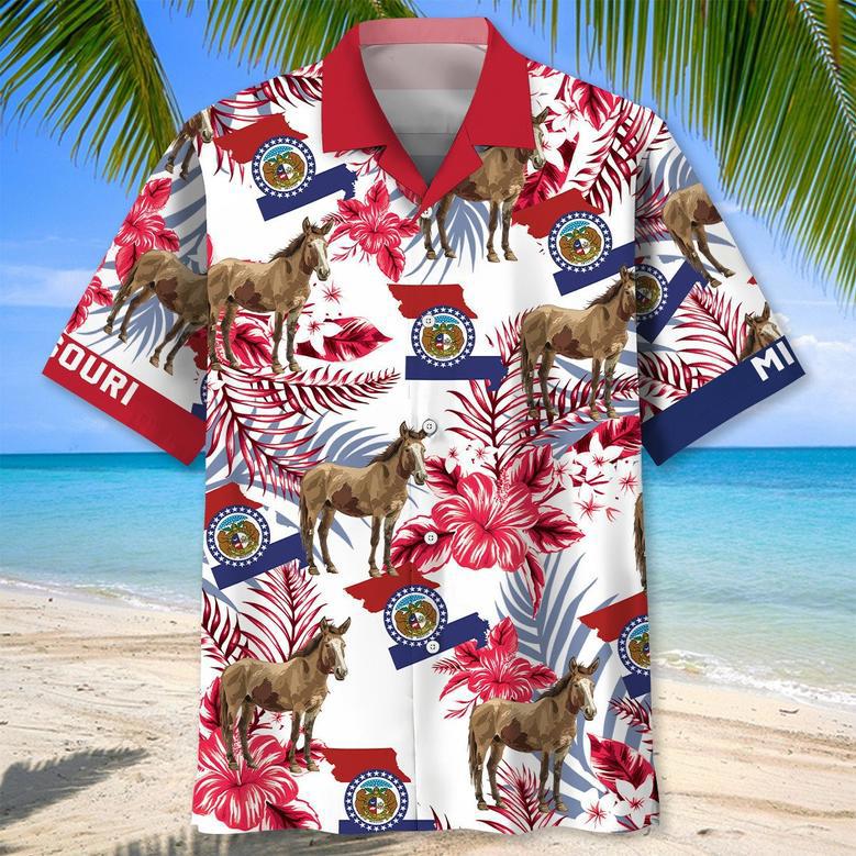 Missouri Proud Hawaiian Shirt for Men, Women, Missouri Tropical Hawaiian Summer Beach Shirt