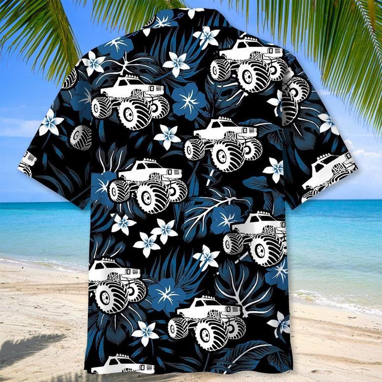 Monster Trucker and Beer Lovers Hawaiian Shirt for Men, Monster Summer Shirt