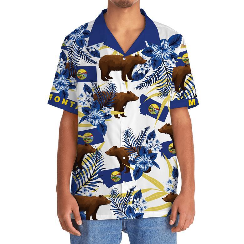 Montana Proud Hawaiian Shirt for Men, Women, Montana State Flag Hawaiian Summer Beach Shirt