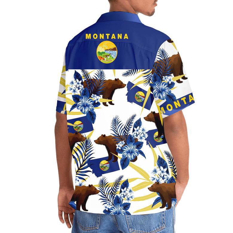 Montana Proud Hawaiian Shirt for Men, Women, Montana State Flag Hawaiian Summer Beach Shirt