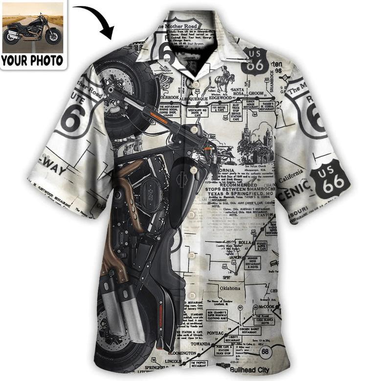 Motorcycle Biker Happy Ride No Road Is To Long Custom Photo Hawaiian Shirt Dilypod