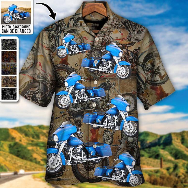 Motorcycle Biker Racing Custom Photo Hawaiian Shirt Personalized Photo Gifts, Custom Photo Gifts, Personalized Gifts Ideas