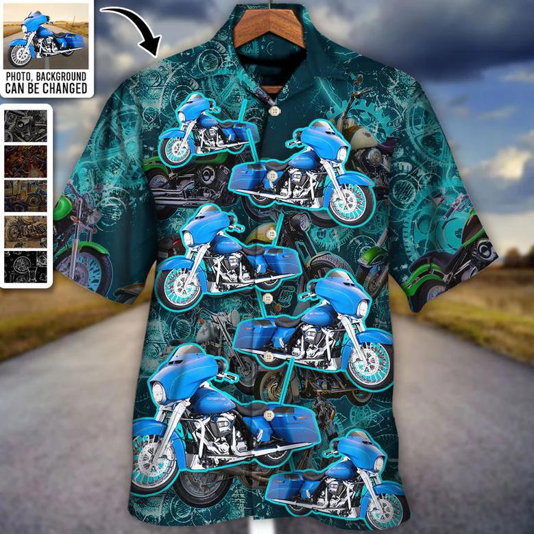 Motorcycle Biker Racing Custom Photo Hawaiian Shirt Personalized Photo Gifts, Custom Photo Gifts, Personalized Gifts Ideas